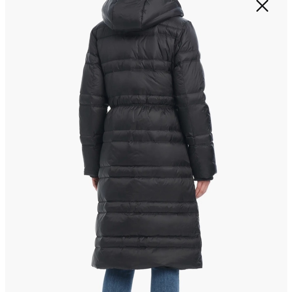 NWT Kate Spade New York Quilted Long Down Parka With Bib, Black Size Small - Picture 2 of 16